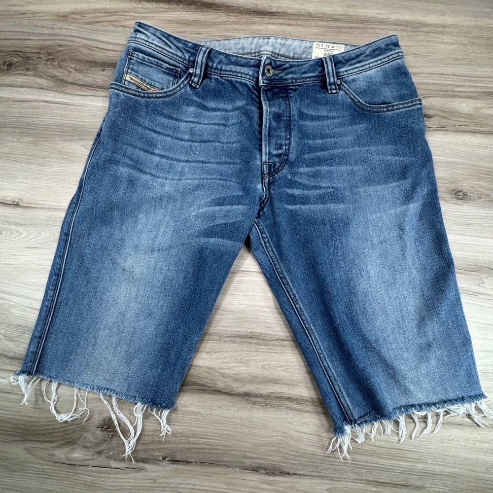 Vintage Diesel Zaf 0072J Factory Distressed Denim Shorts Jorts Mens 34 Archive
